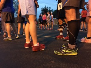 Ruby red running shoes