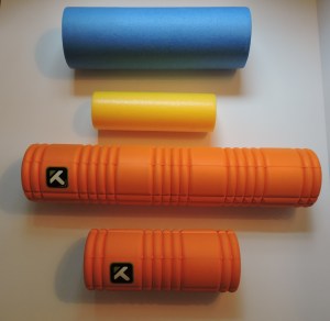 (top to bottom) Pro-Tech Foam Roller (full and travel sizes), the Grid (full and travel sizes)