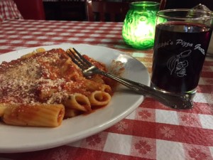 Carb loading the night before the race at Flippi's Pizza Grotto in Little Italy