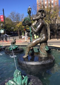 Ram-headed Storyteller reading to the frogs and other animals