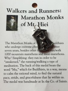 A medal for runners (by In The Company of Saints) that I picked up