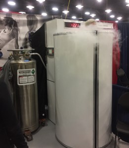 A runner getting cryotherapy at the Expo